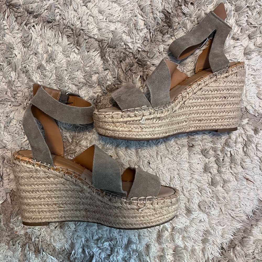 Dolce Vita Taupe Espadrille Wedges
